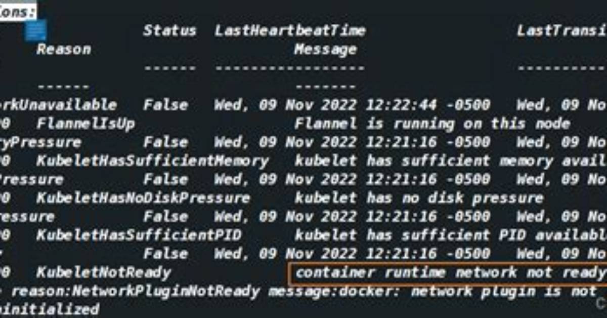 Container Runtime Network Not Ready: Cni Config Uninitialized [Closed]