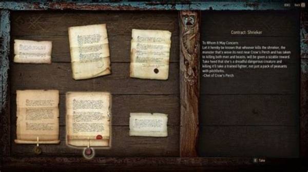 Contract: Shrieker, Witcher 3: Wild Hunt Quest