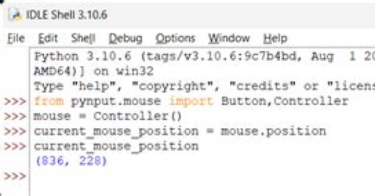 Controlling Mouse with Python