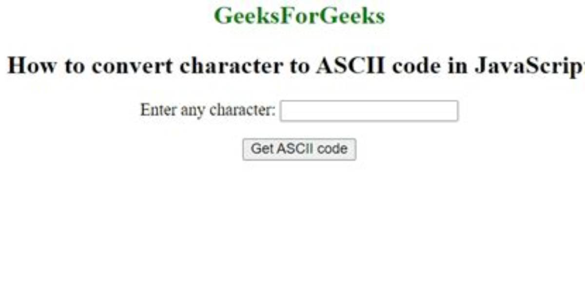 Convert Character to Ascii Code in Javascript