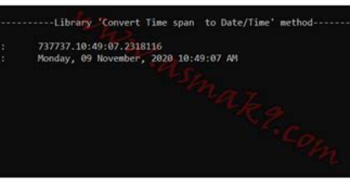 Convert Datetime to Timespan