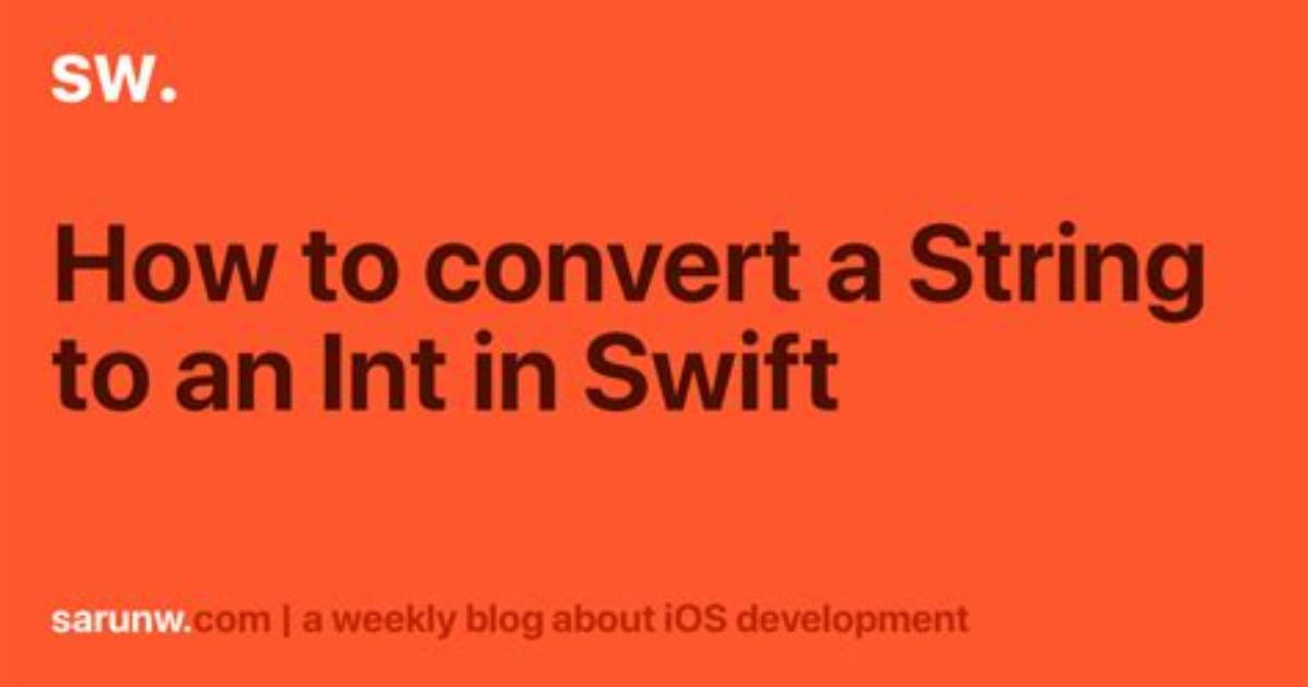 Convert Int to String in Swift