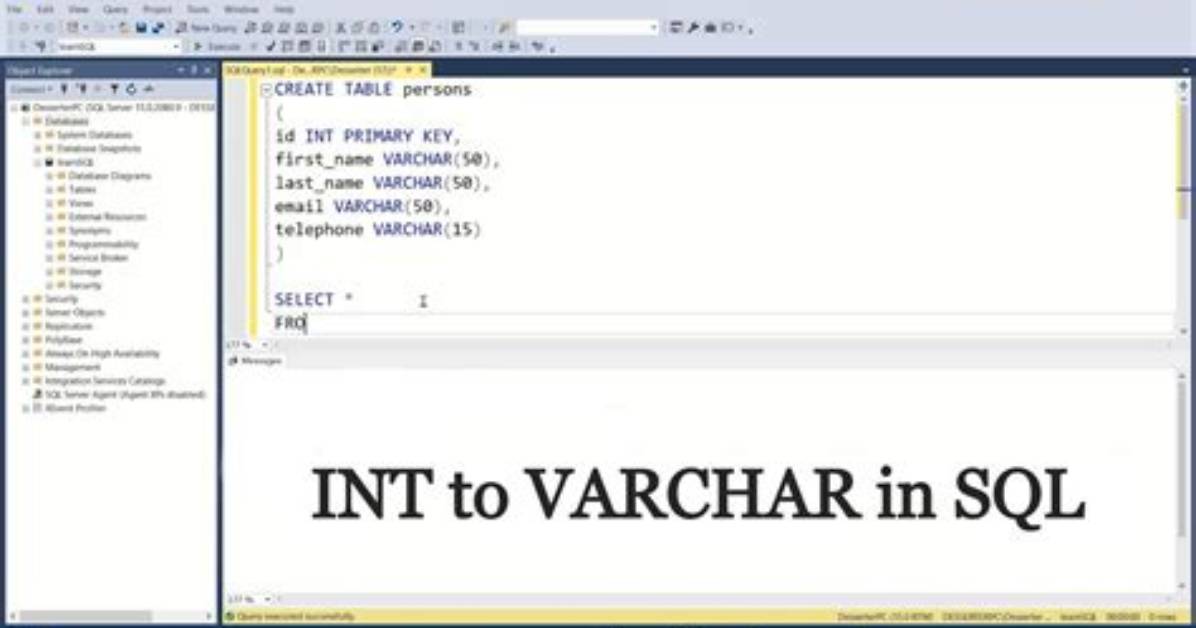 Convert Int to Varchar Sql
