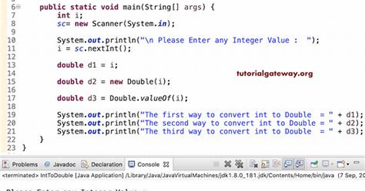 Converting Double to Integer in Java