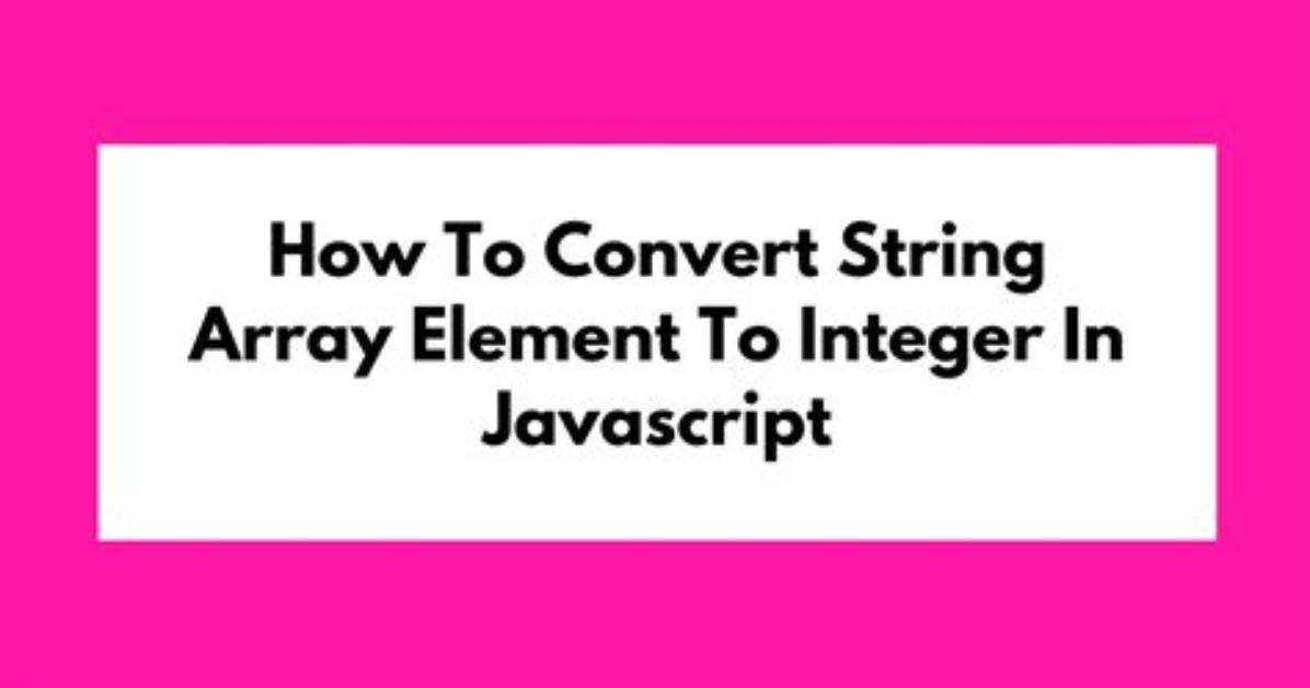 Converting String Array to an Integer Array