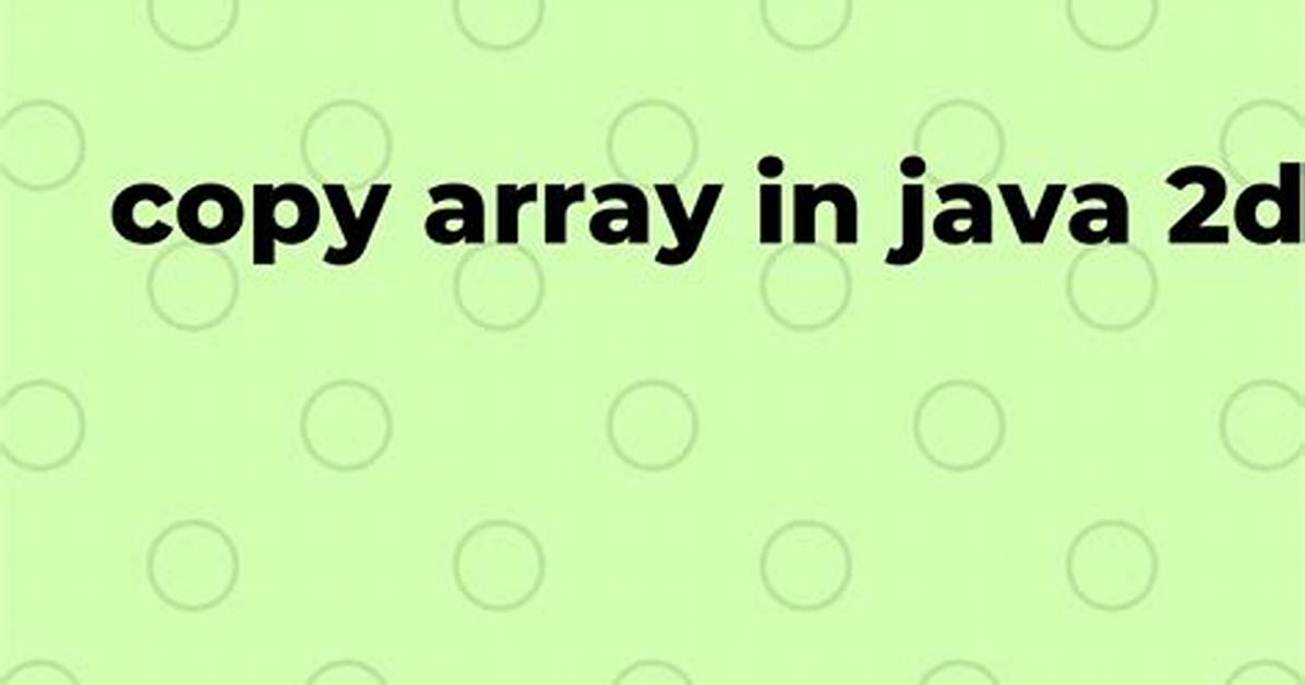 Copy a 2D Array in Java