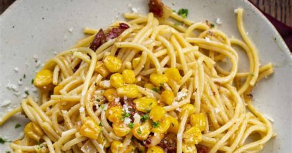 Corn, Bacon and Parmesan Pasta