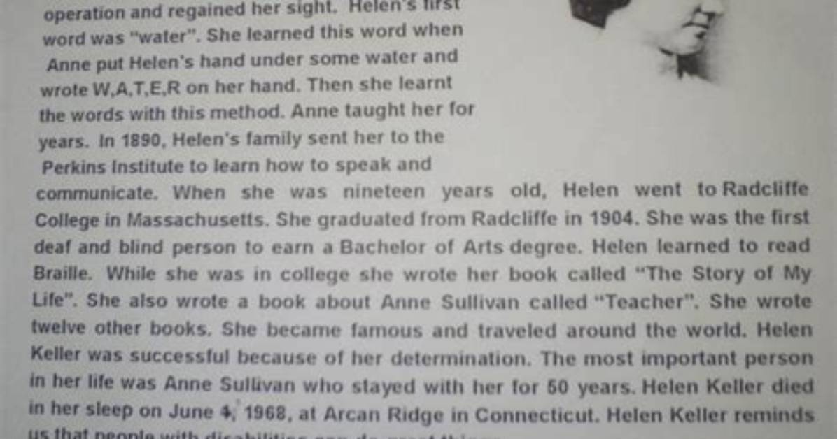 Could Helen Keller Read?