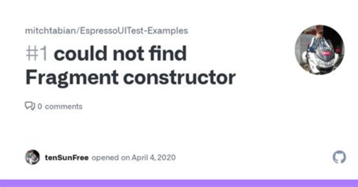 Could Not Find Fragment Constructor