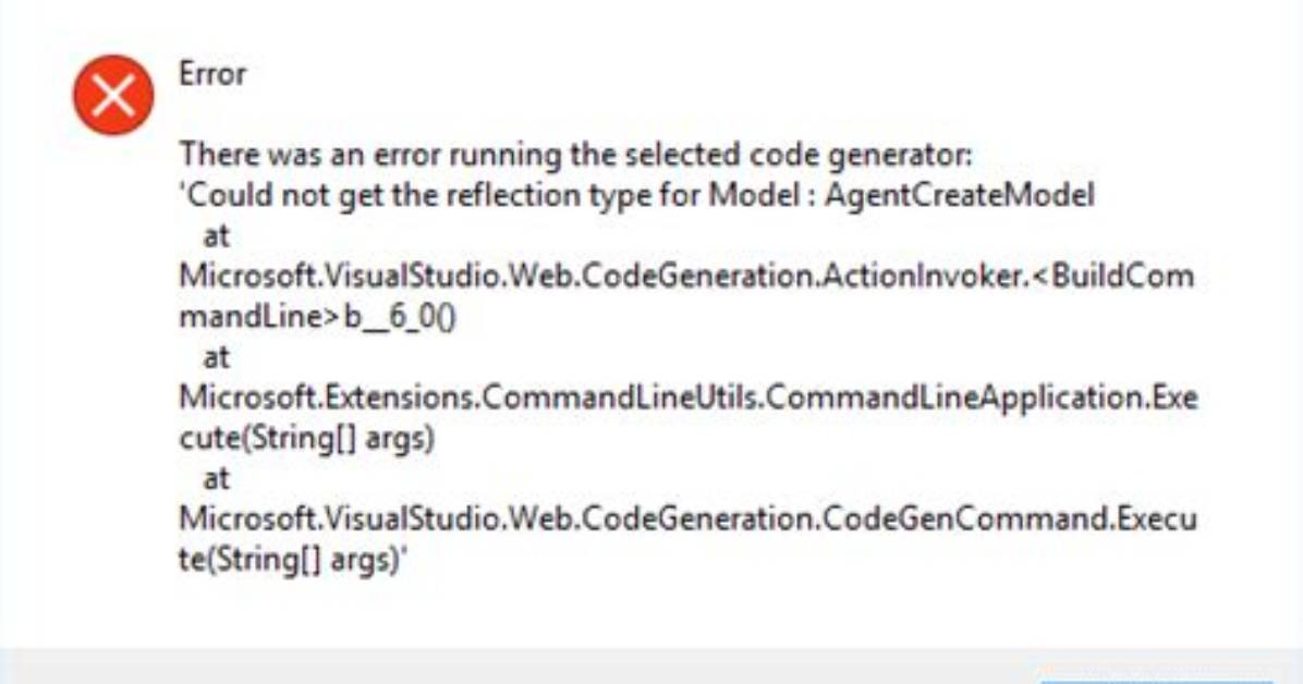 Could Not Get the Reflection Type for Dbcontext