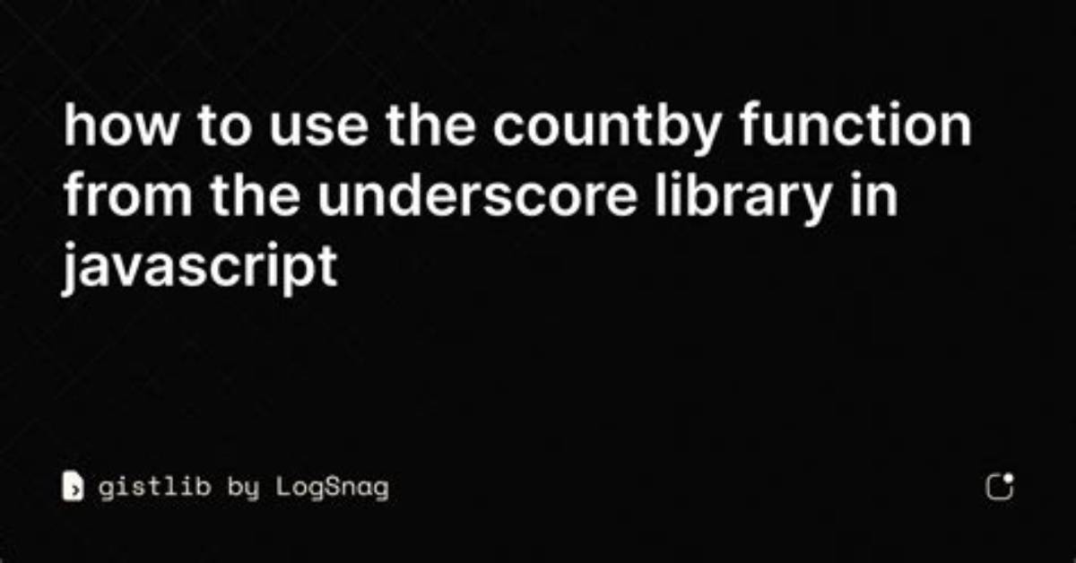 CountBy Method into a Function Using Javascript