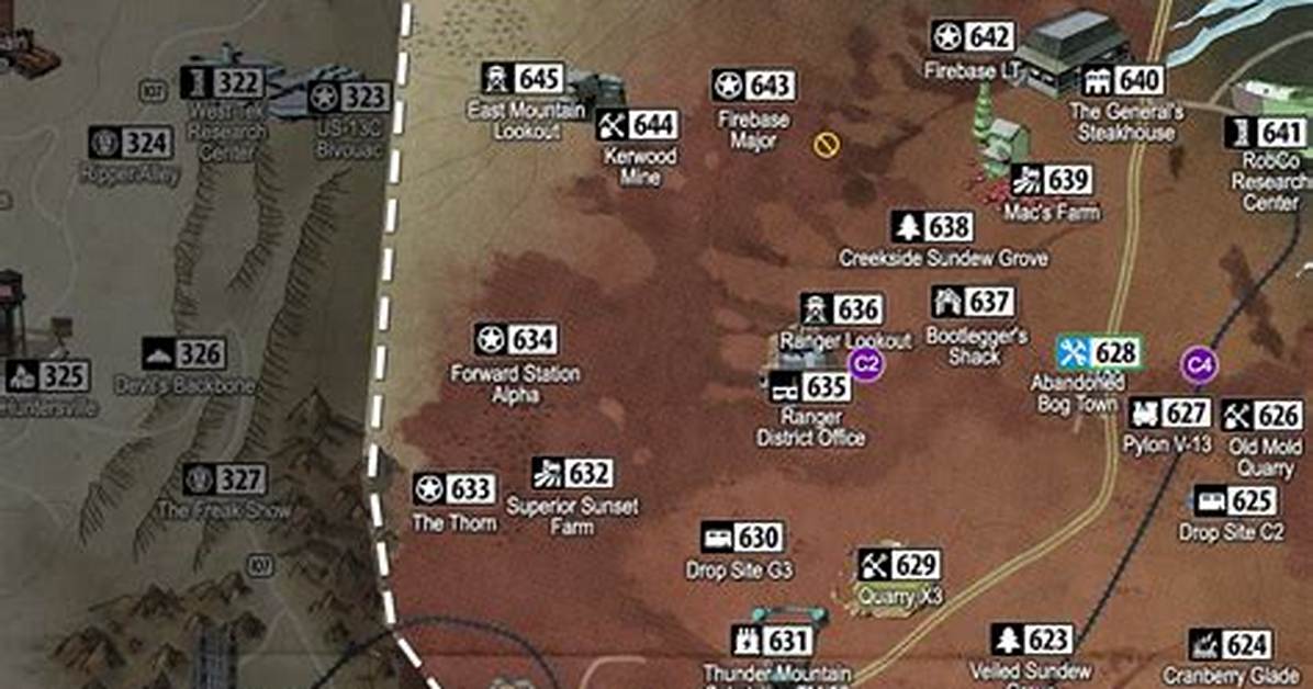Cranberry Bog Map for Fallout 76