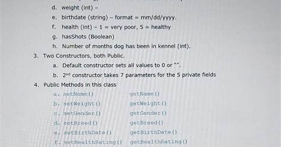 Create a Dog Class and Tester