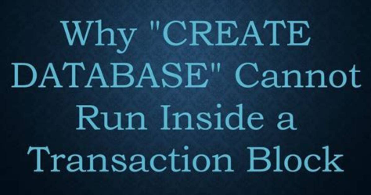 Create Database Cannot Run Inside a Transaction Block in Pgadmin 4
