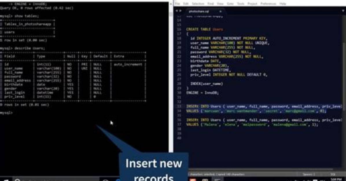 Create Database from Command Line