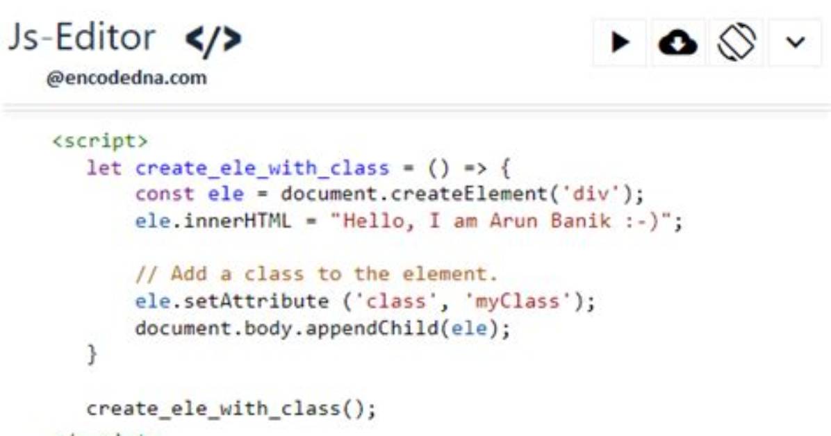 Create Element and Assign Class in One Step