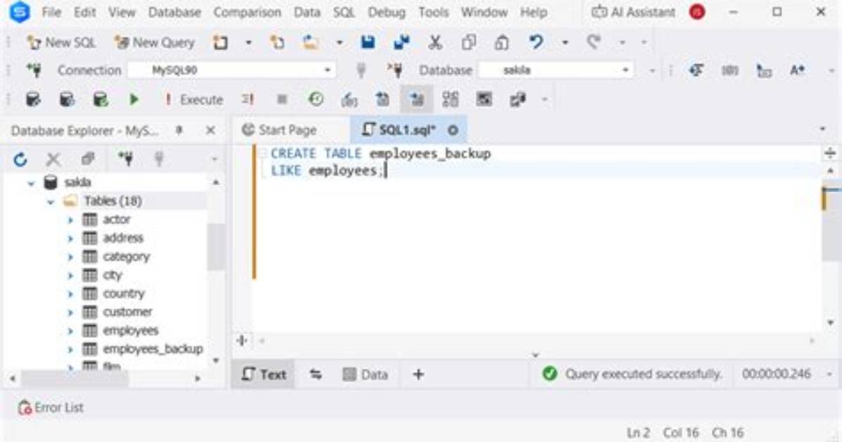 Create Table (Structure) from Existing Table
