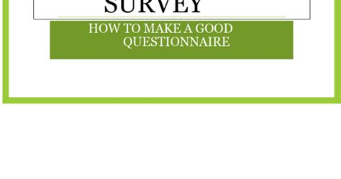 Creating a Survey Questionnaire - Documentation for Ar System 21.05