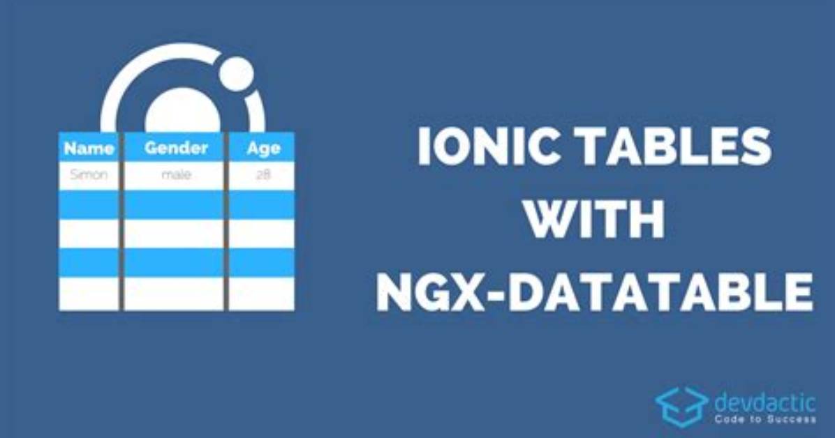 Creating a Table in Ionic