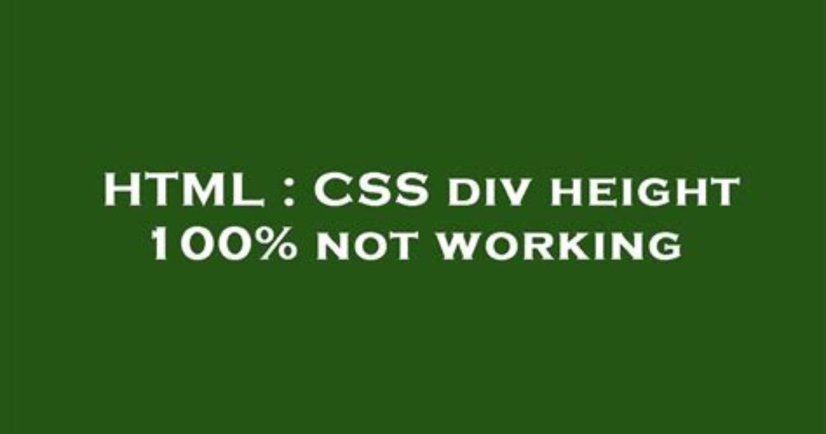 Css Height 100% Percent Not Working [Duplicate]