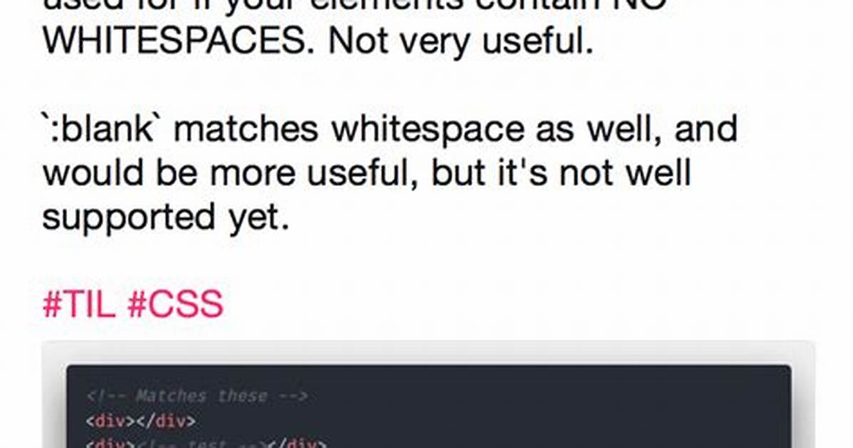 Css Selector for Empty or Whitespace