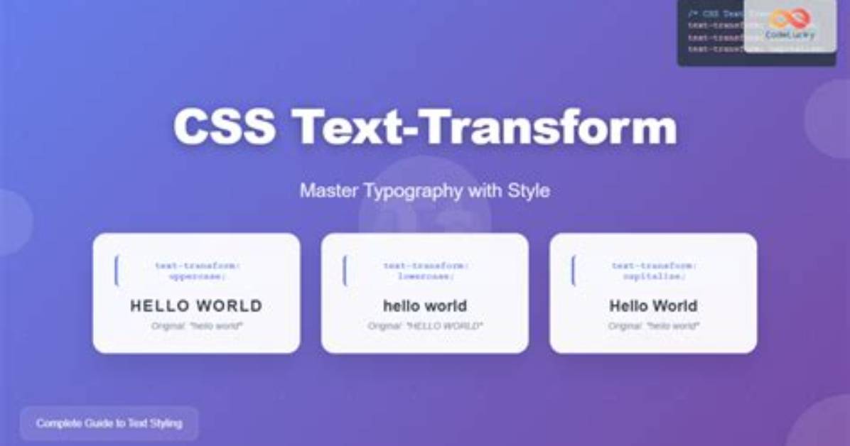 Css Text-Transform Capitalize on All Caps