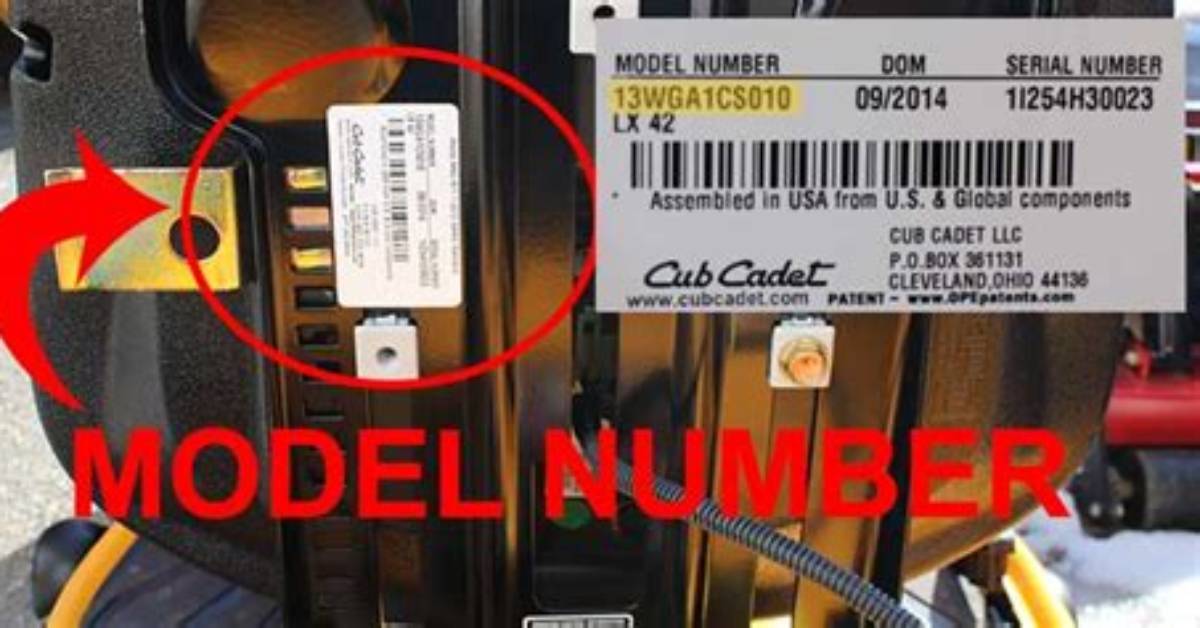 Cub Cadet Model Numbers