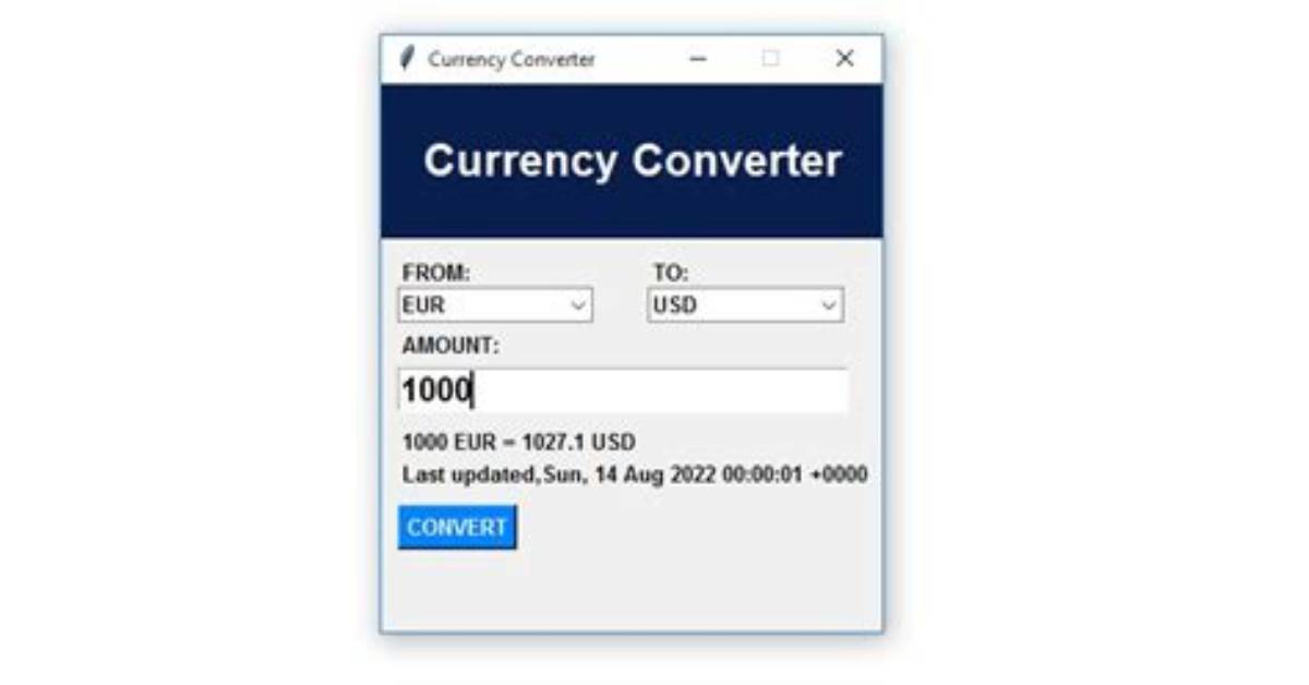 Currency Converter App in Gui Java Using Live Exchange Rates