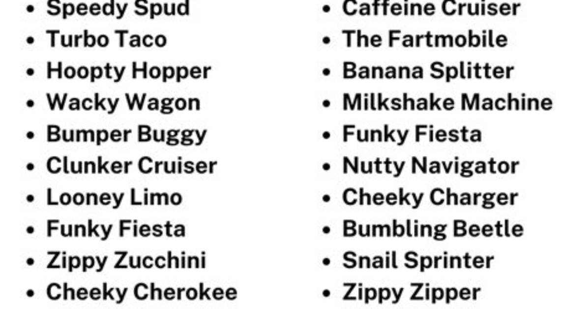 Cute and Funny Car Names for 2023