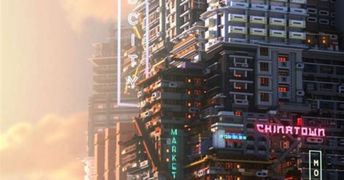Cyberpunk 2077 Inspired Scene Assembled Entirely in Minecraft and the Results Are Incredible
