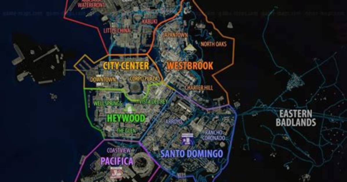 Cyberpunk 2077 World Map - Cp77 Night City