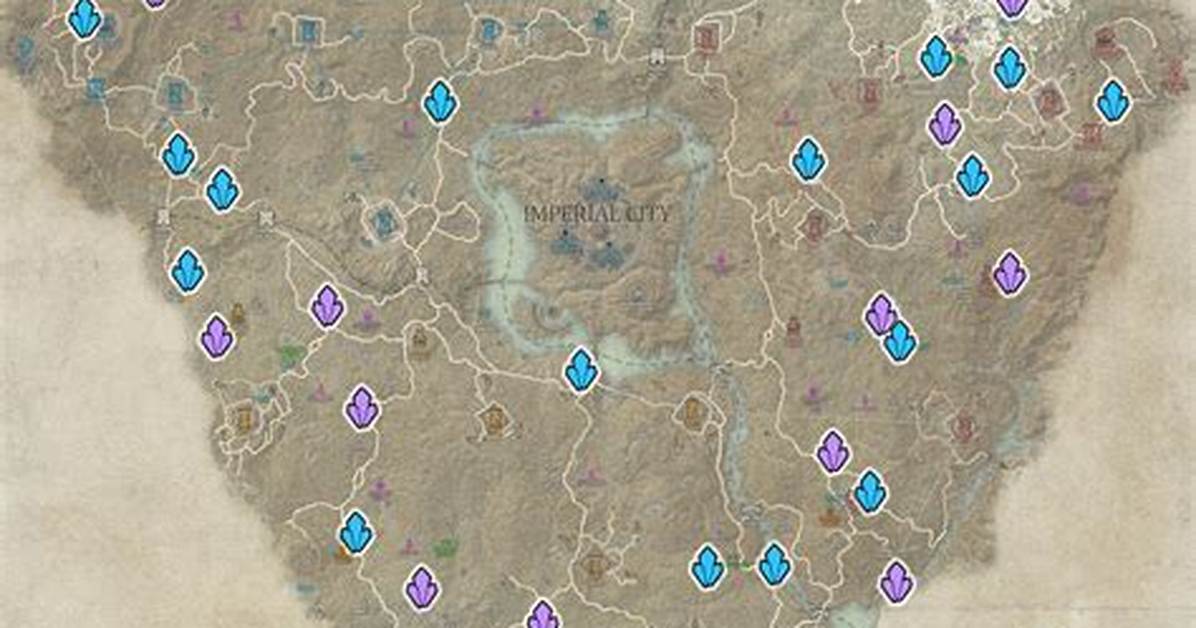 Cyrodiil Skyshards Location Map the Elder Scrolls Online (Eso)