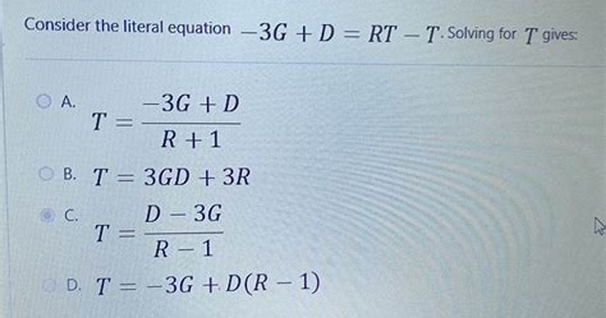 D=Rt for T