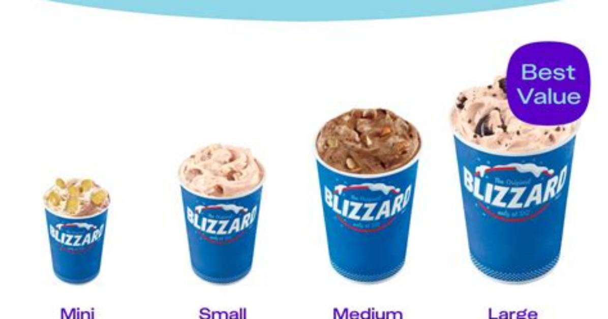 Dairy Queen Sizes