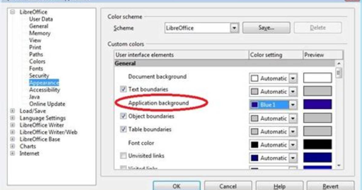 Dark Background in Libreoffice Under Windows