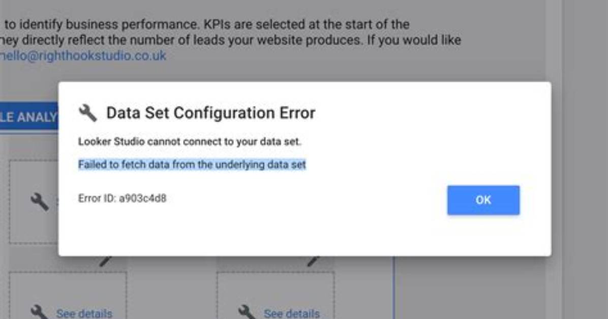 Data Set Configuration Error in Google Data Studio