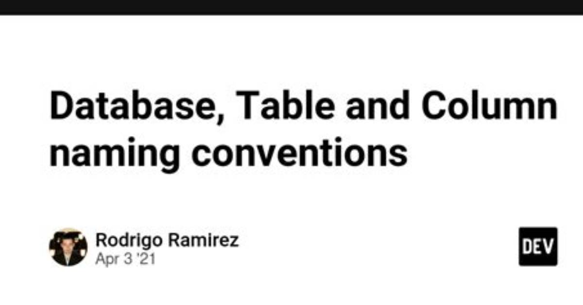 Database, Table and Column Naming Conventions? [Closed]