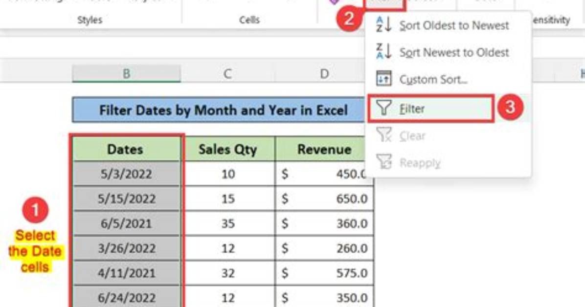Date Filtering in Excel Online