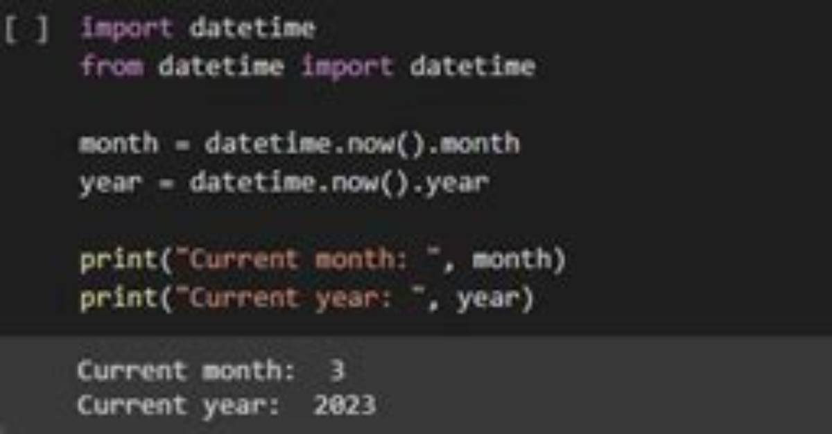 Datetime Current Year and Month in Python