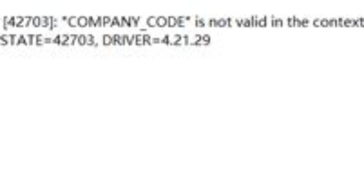Db2 Sql Error: Sqlcode: -206, Sqlstate: 42703 [Closed]