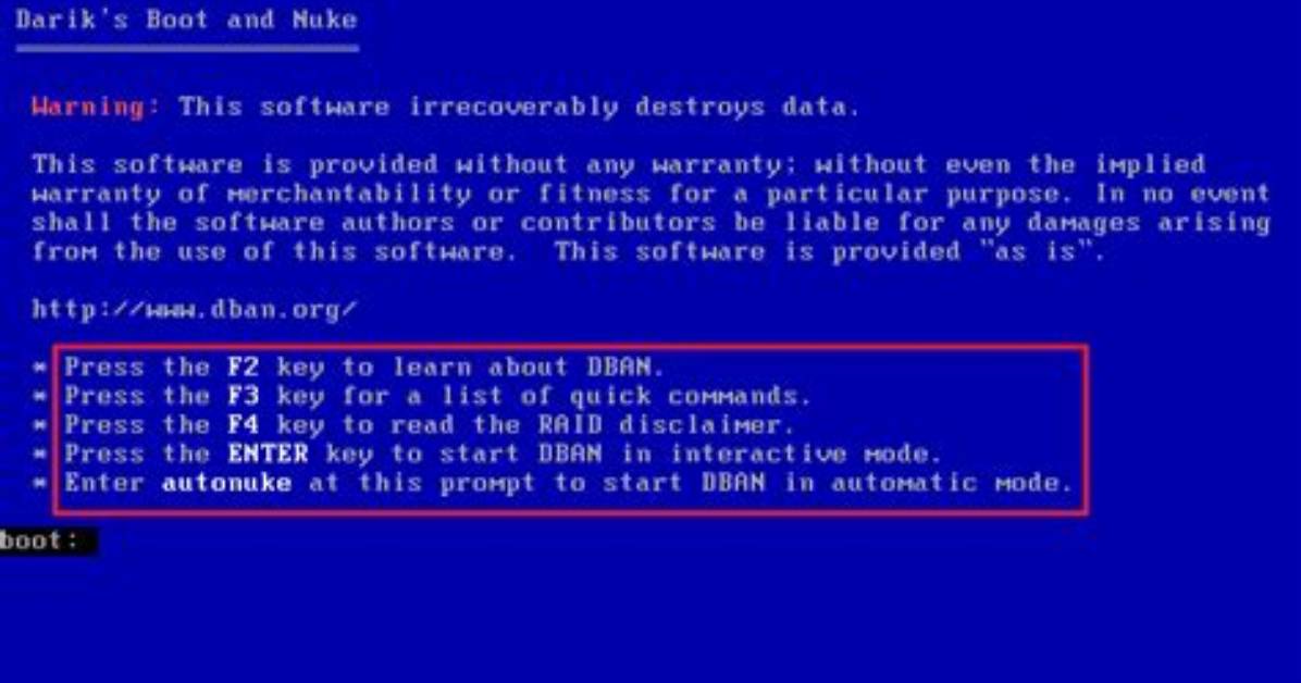 Dban Usb Boot Fails, Boot Disk Not Detected
