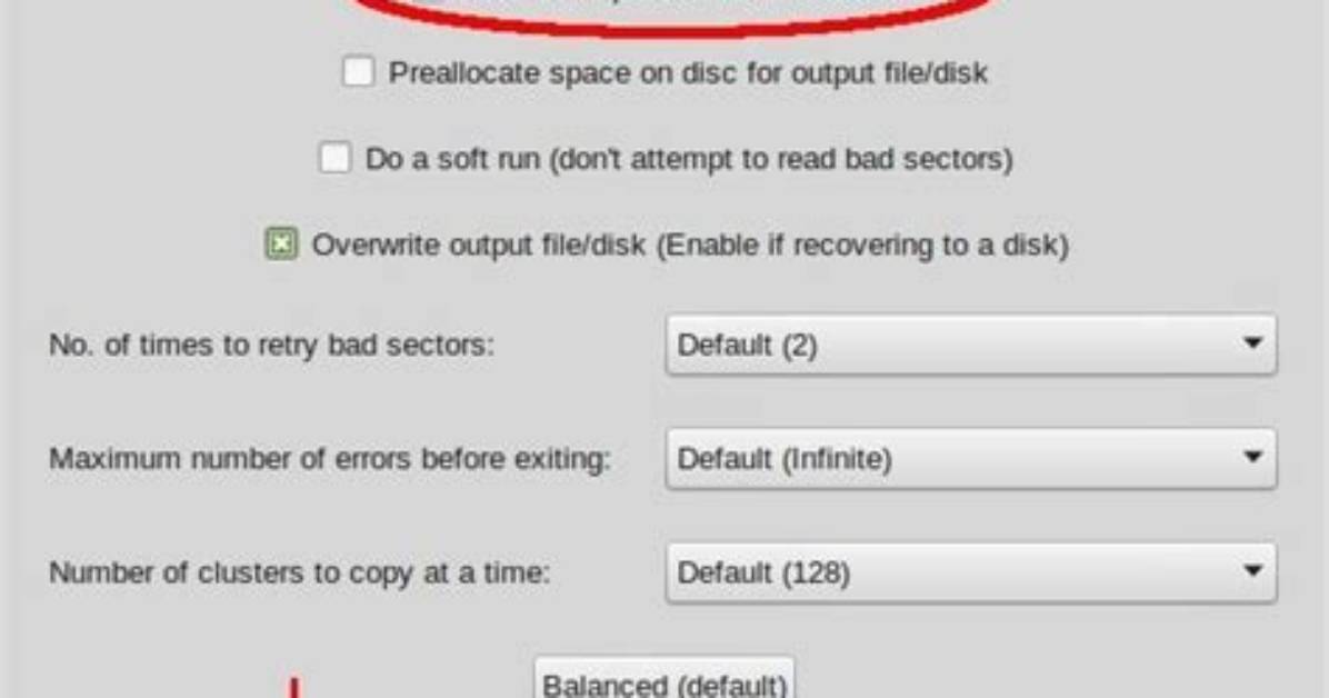 Ddrescue on Windows Right Command for the Disks