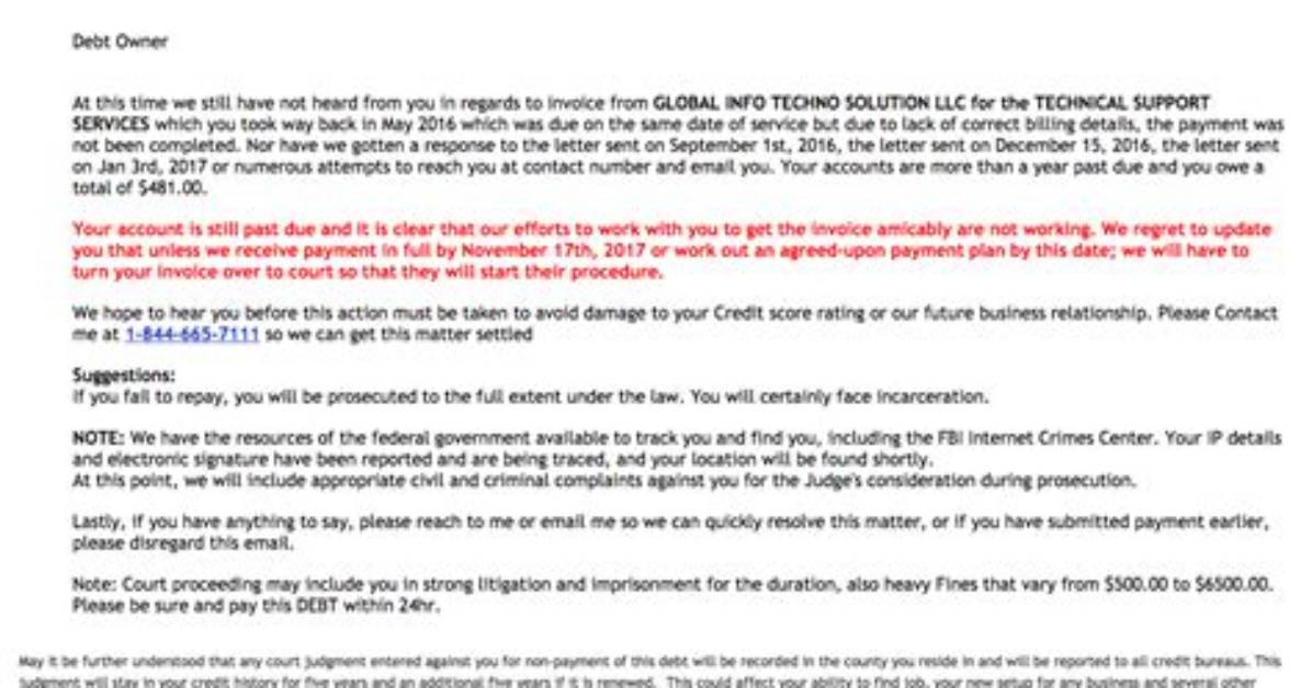 Debt Settlement Email Scam. How to Avoid Being Fooled?
