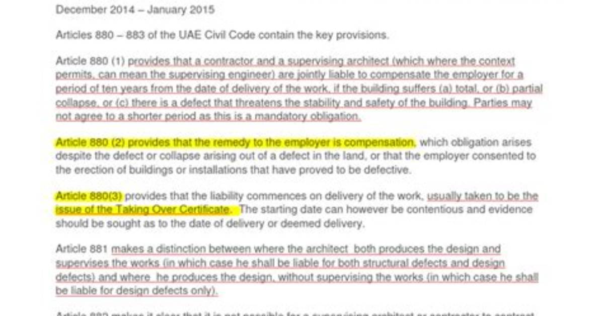 Decennial Liability - How to Discuss