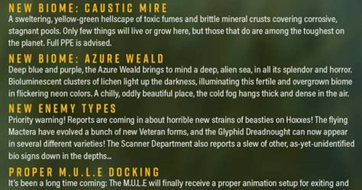Deep Rock Galactic Update 33 — New Biomes, Enemies, and More