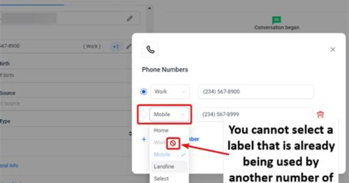 Default Primary Phone for Contact