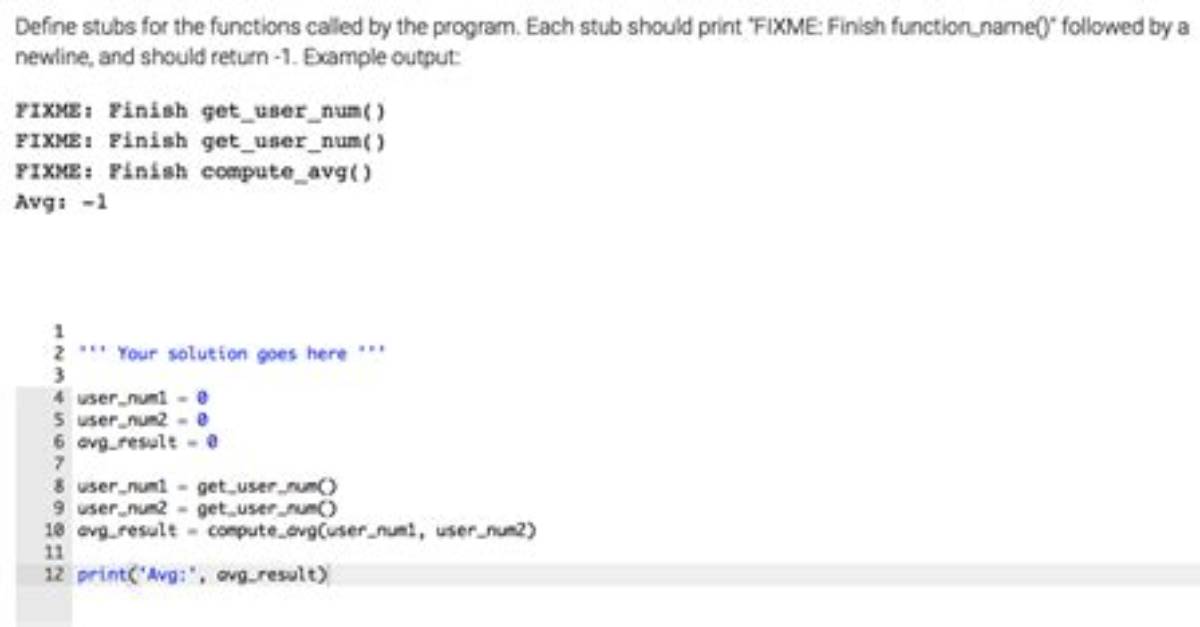 Define Stubs in Python