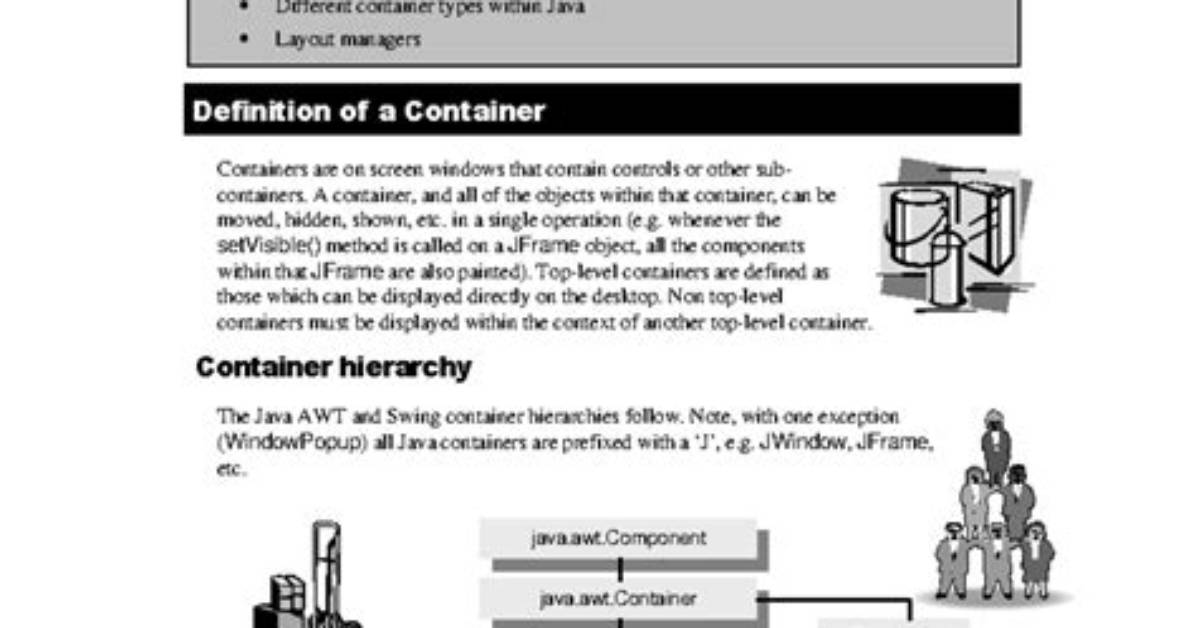 Definition of a Java Container