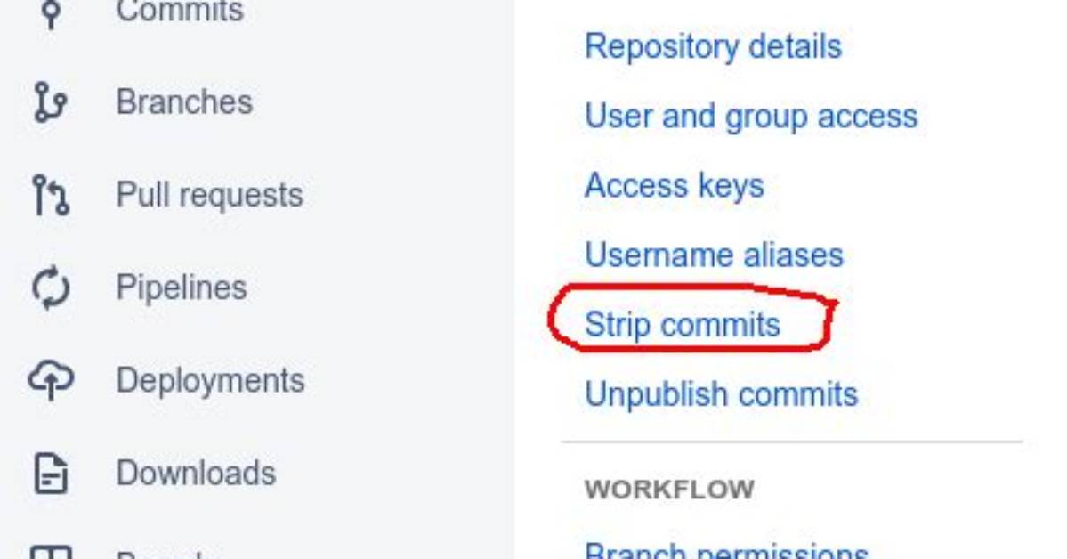 Delete Last Commit in Bitbucket