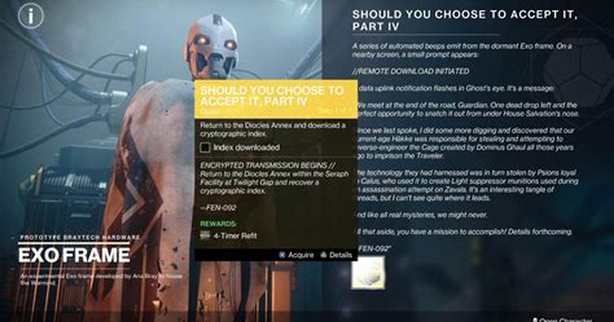 Destiny 2: How to Complete Should You Choose to Accept It Part Iv Exotic Quest